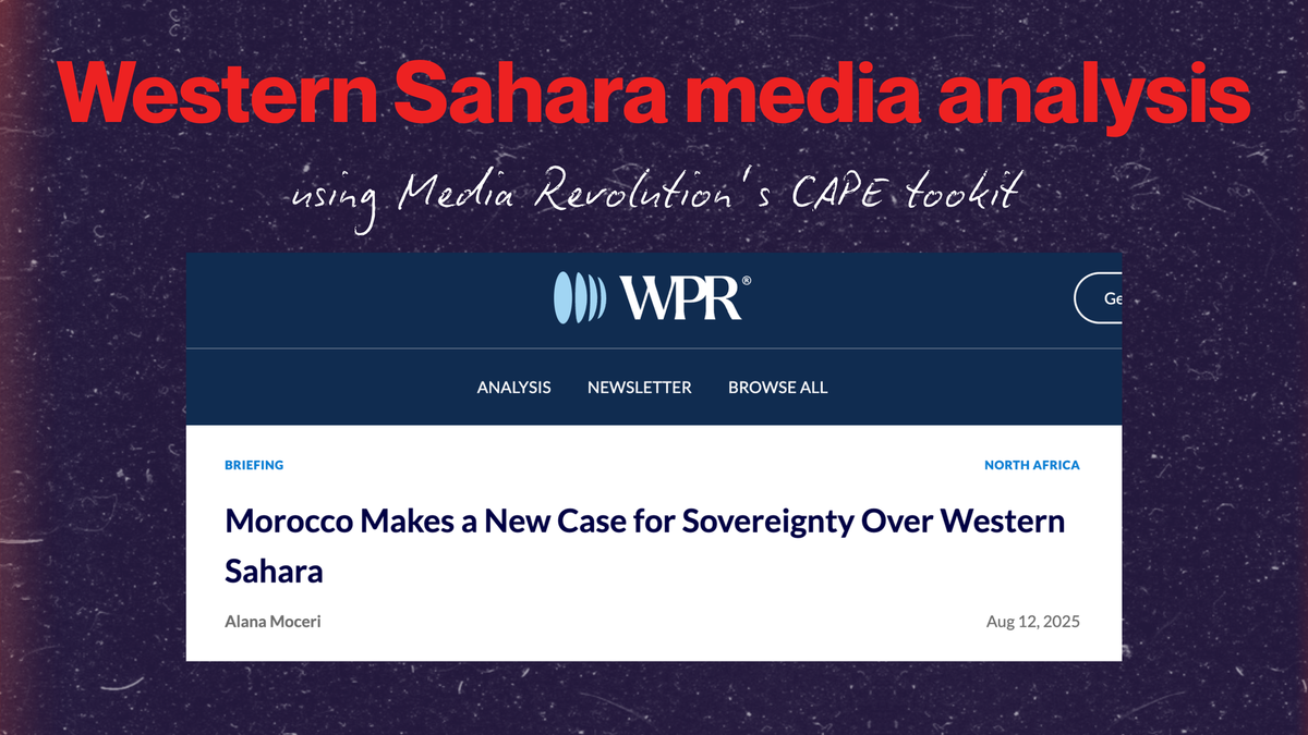 Western Sahara: media analysis