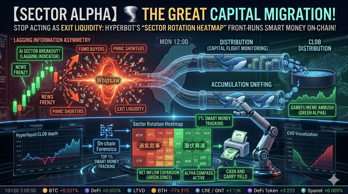 🌪️ The Great Capital Migration! Stop Acting as Exit Liquidity: Hyperbot's "Sector Rotation Heatmap" Front-runs Smart Money On-Chain!