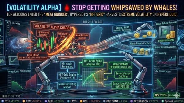 🩸 Stop Getting Whipsawed by Whales! Top Altcoins Enter the "Meat Grinder", Hyperbot's "HFT Grid" Harvests Extreme Volatility on Hyperliquid!