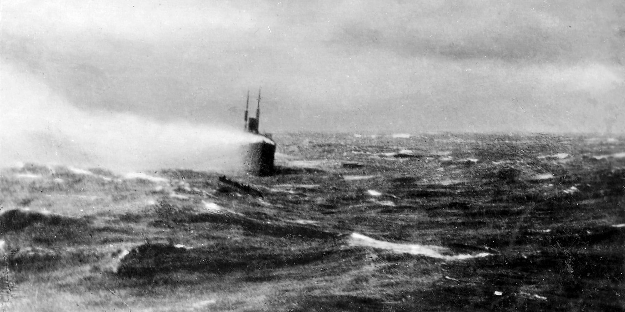 a postcard from Beginning Middle End's sonic book website, featuring a shape burning at sea