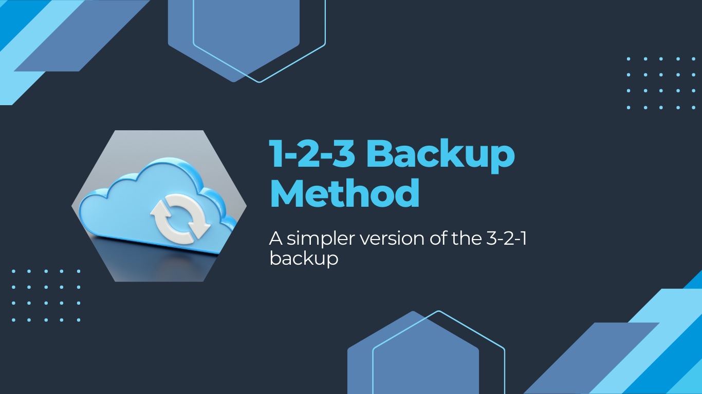 1-2-3 Backup Method: a simpler version of the 3-2-1 backup