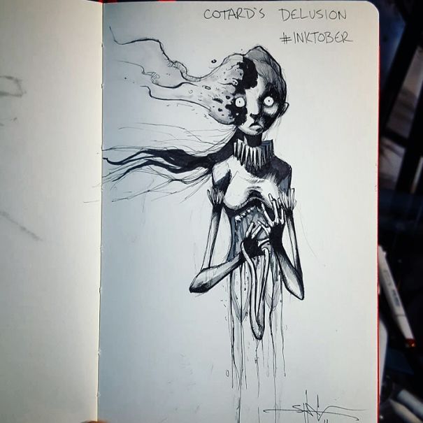 mental illness drawings cotard's delusion