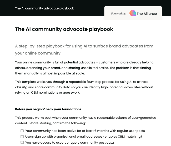 AI community advocate playbook