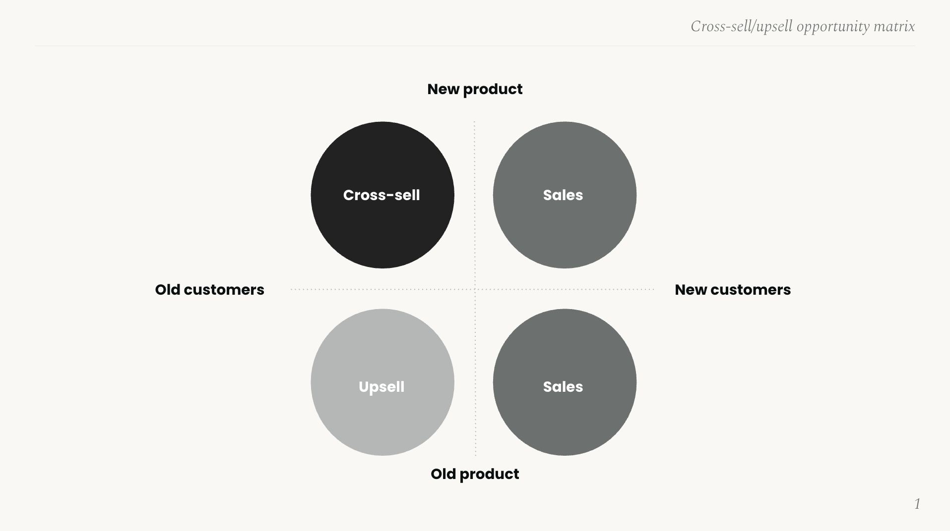 Cross-sell/upsell opportunity matrix