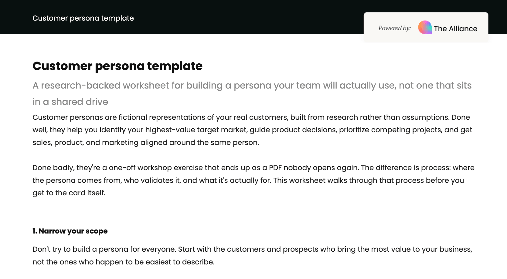 Customer persona template