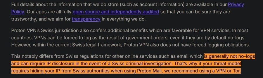 VPN support page admission