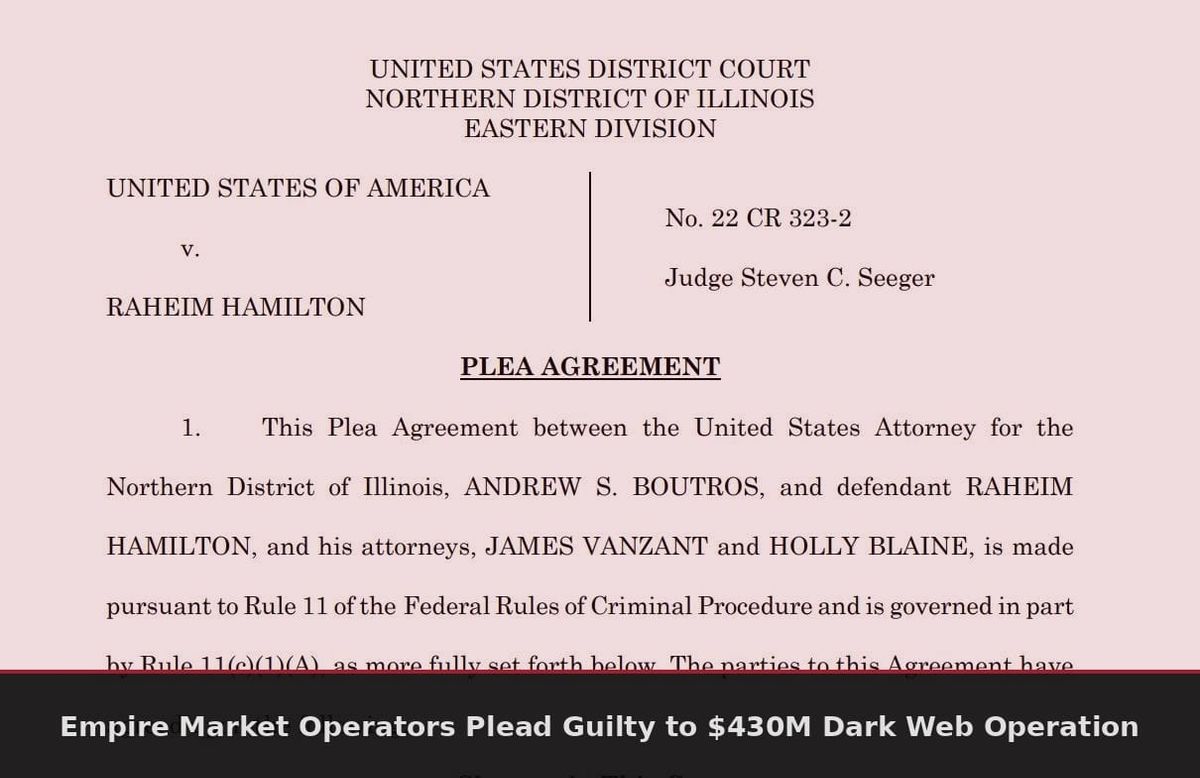 Empire Market plea agreement document