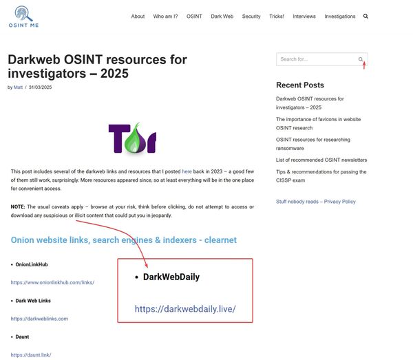 DarkWebDaily.Live Featured on OSINTME: A Notable Recognition