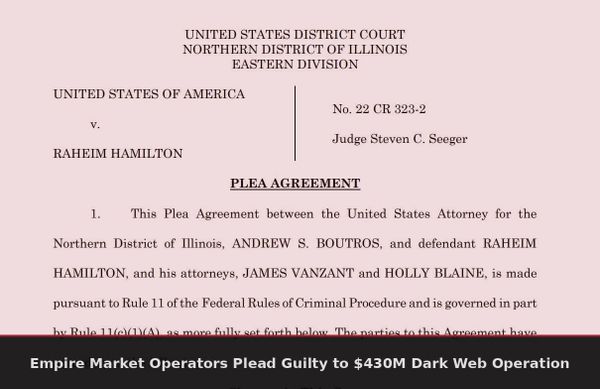 Empire Market plea agreement document