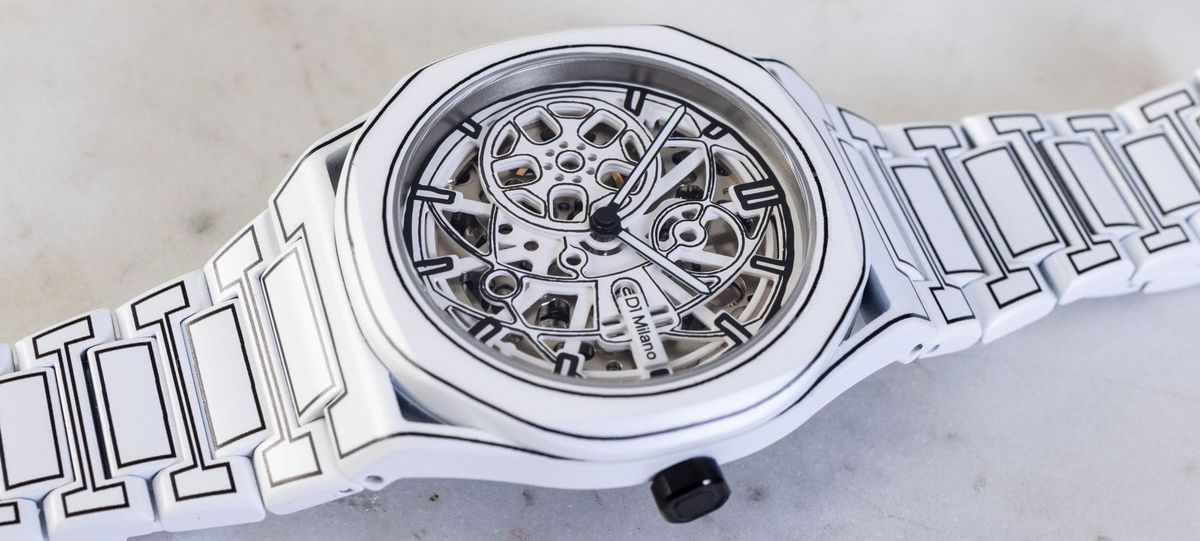 Hands-On: D1 Milano Skeleton White Sketch Watch