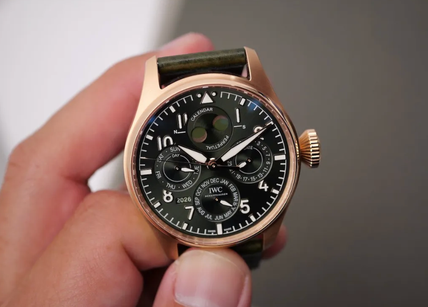 IWC Big Pilot Perpetual Calendar ProSet with Gold Case and Olive Dial