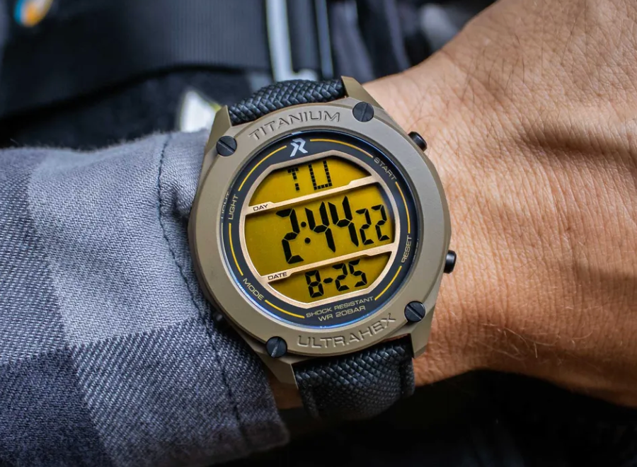 RZE UTD-8000 Orange and Tan Cerakote Watches with Titanium Cases