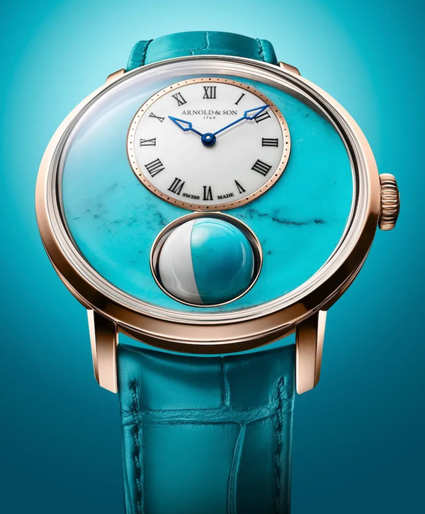Arnold & Son Luna Magna Red Gold 5N Turquoise Edition. Exclusive to Exquisite Timepieces