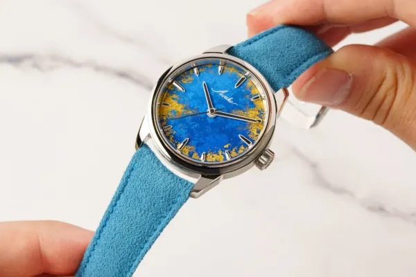 Awake Son Mai Frosted Leaf Royal Blue Watch