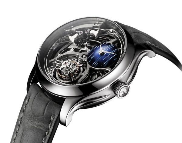 H. Moser & Cie. Endeavour Minute Repeater with Cylindrical Tourbillon Skeleton – “Cosmic Rain”