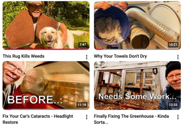 thumbnails of youtube videos