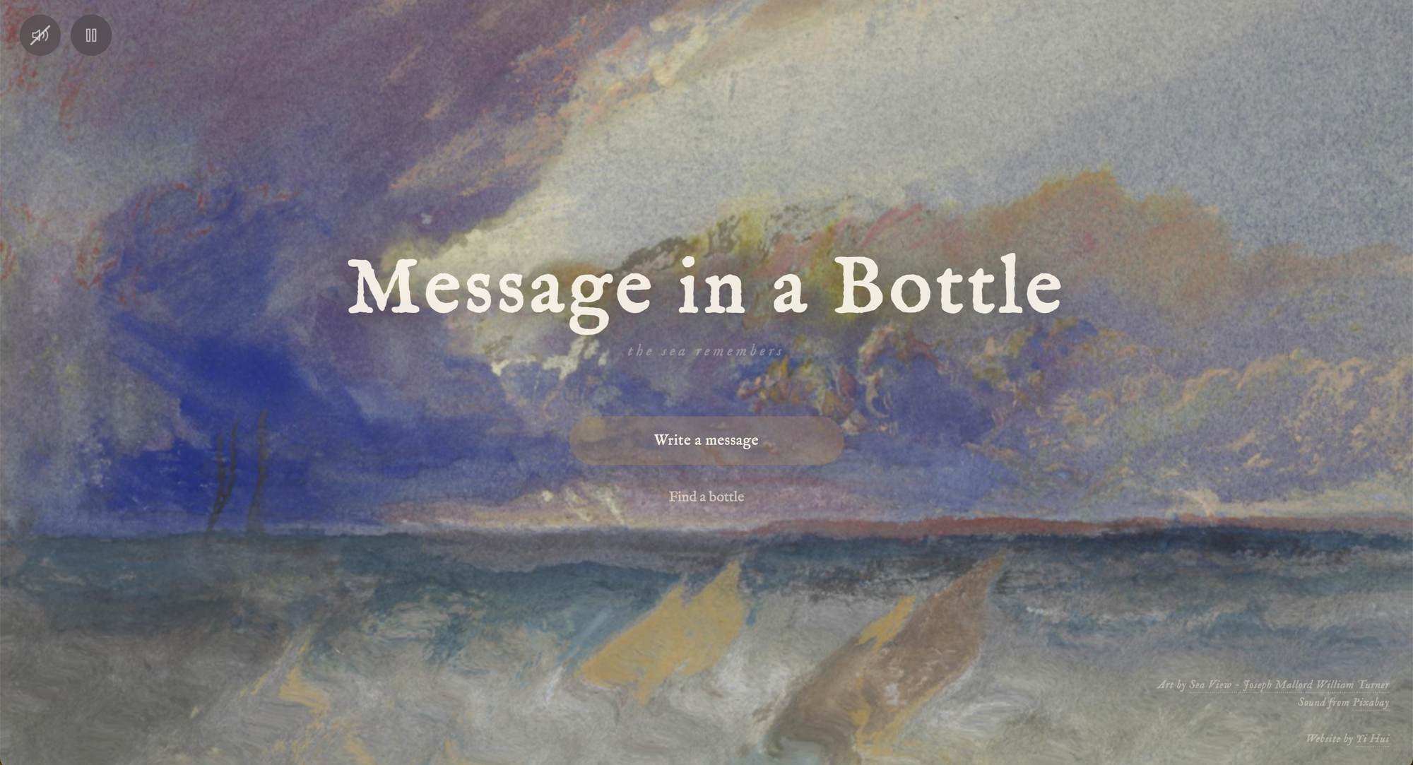 A website to let go of your messages in a bottle