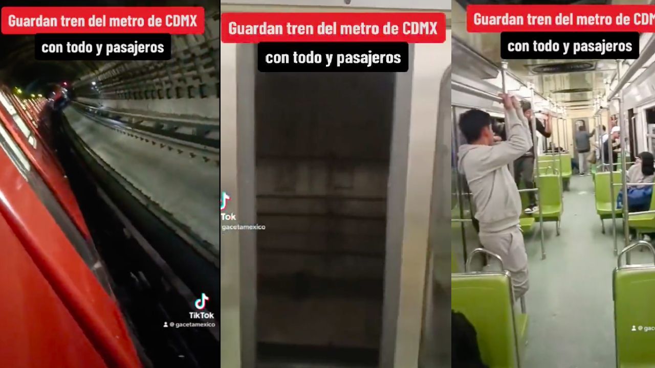 (Video) Guardan vagón del metro con usuarios adentro