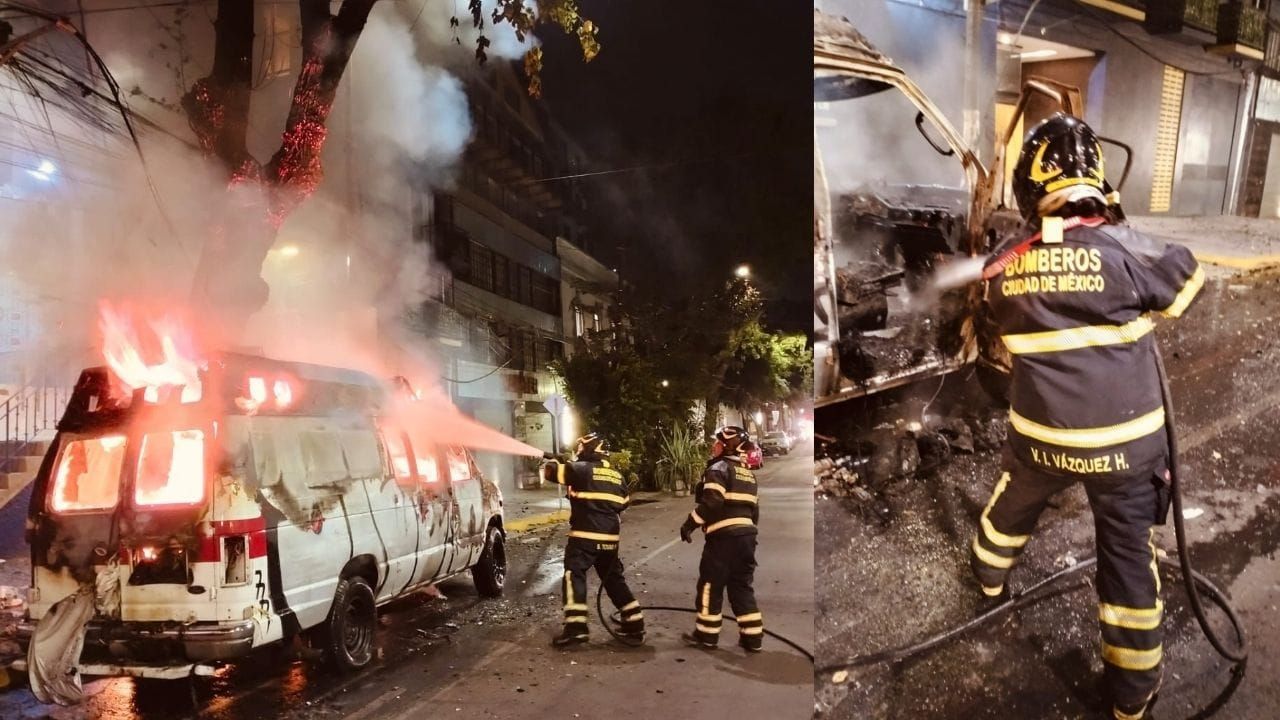 Fuego consume a camioneta en la Doctores