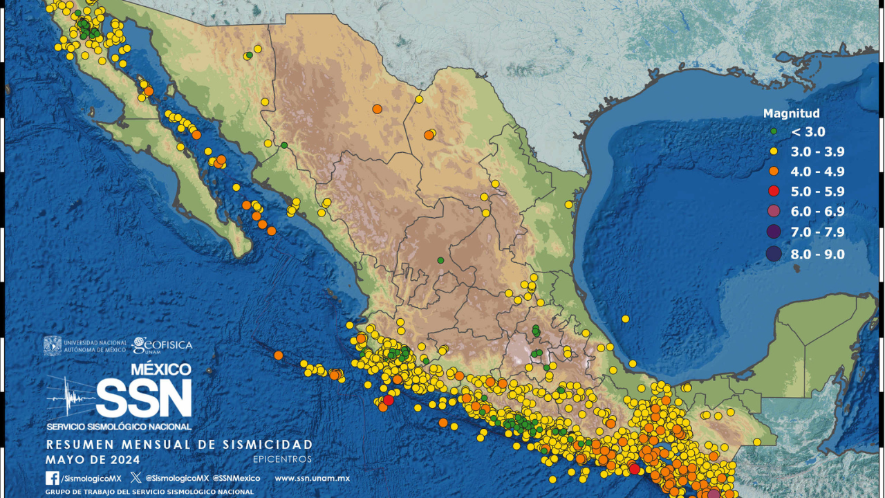 México: ¿Cuál fue el sismo de mayor magnitud durante el mes de mayo?