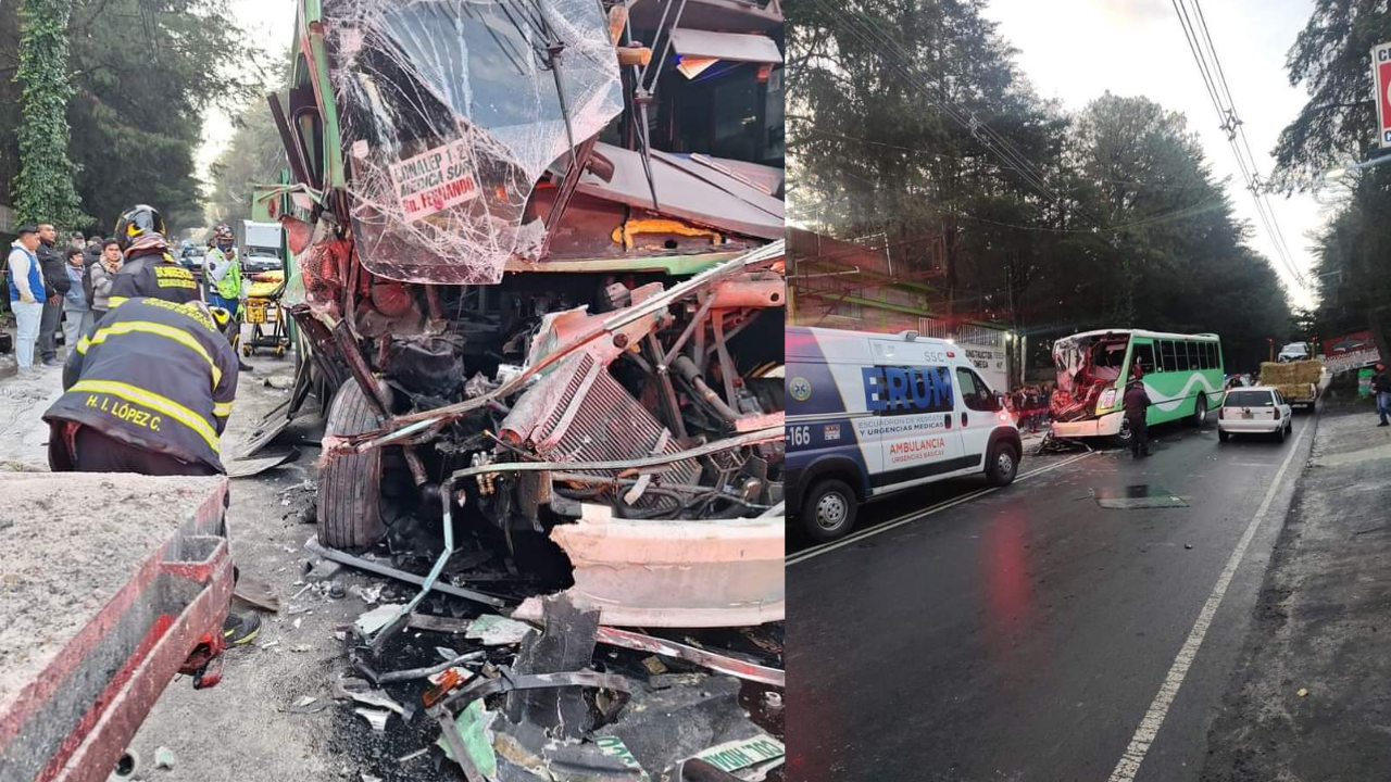 Video | Choca camión de pasajeros y deja al menos 20 lesionados en la Cdmx