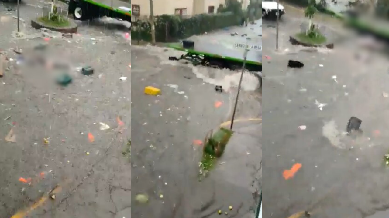 Video | Mujer es arrastrada por corriente de agua y después es atropellada por un camión