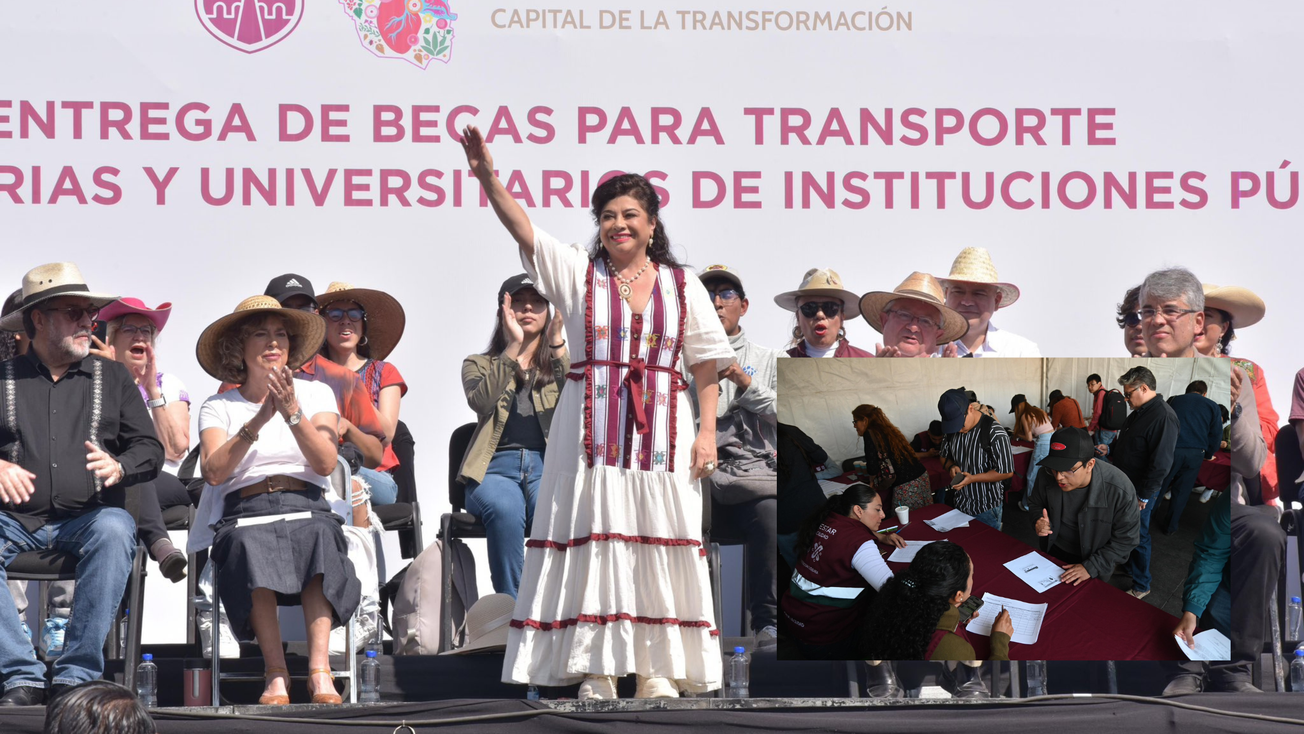 Clara Brugada entrega mil 500 pesos por beca de transporte universitario