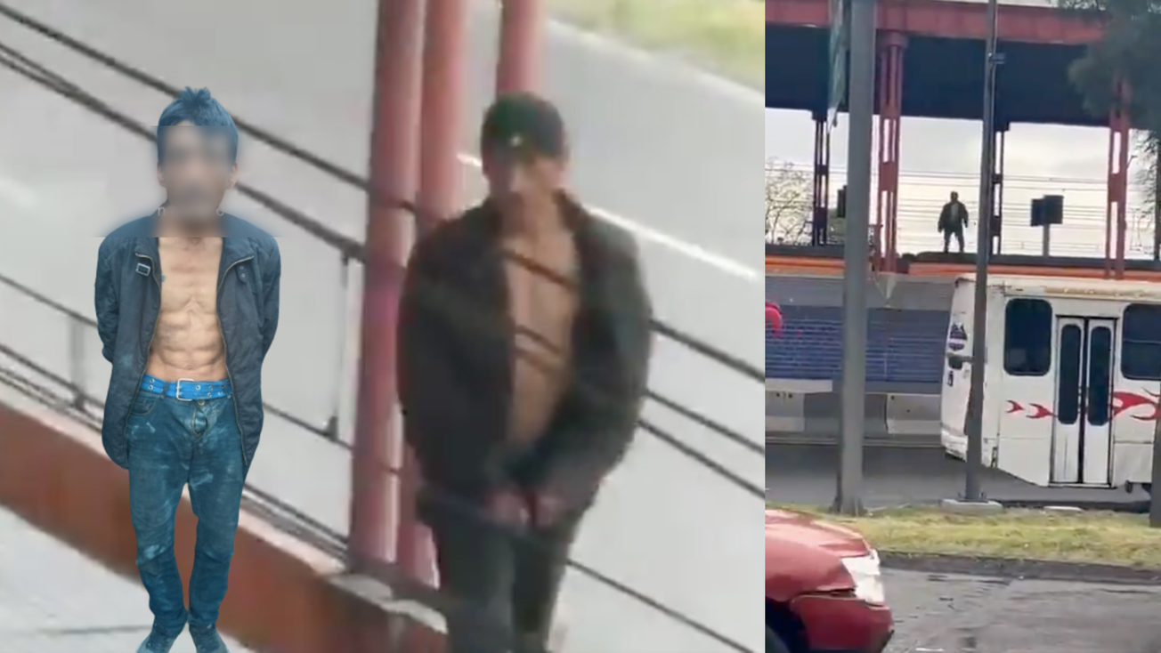 VIDEO | ¡De película! Hombre sube al techo de vagón del Metro con cuch*llo en mano, así la persecución