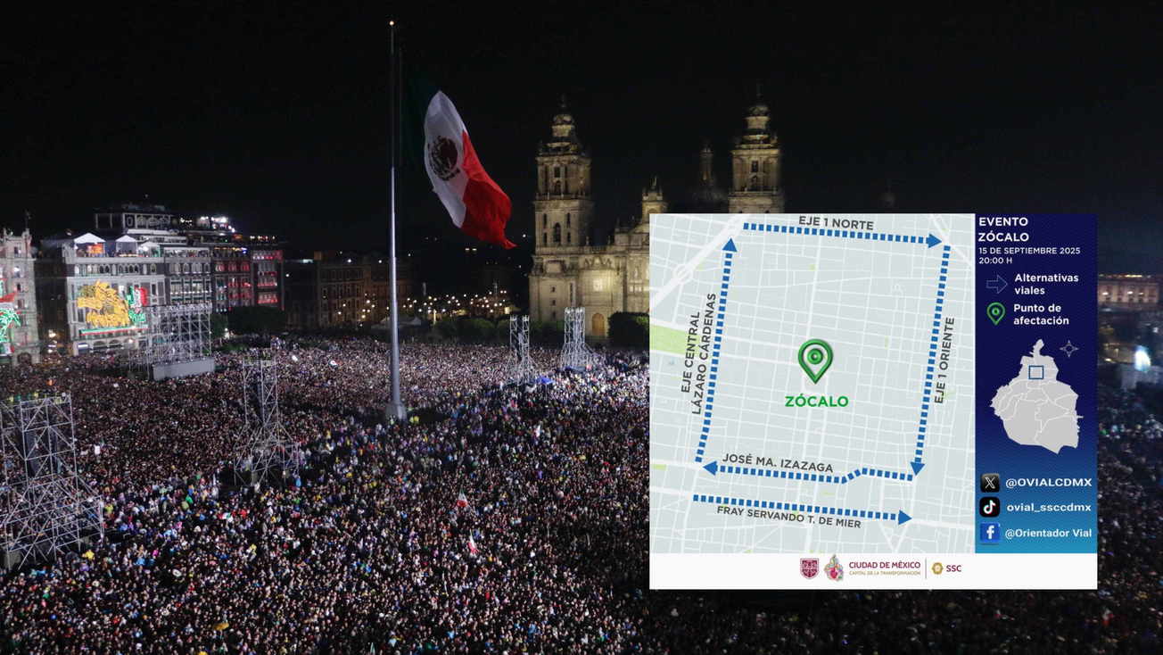 Grito en el Zócalo CDMX 2025: horario y calles cerradas