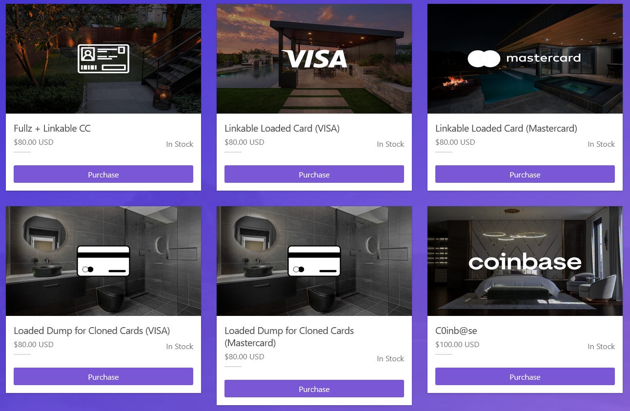 Screenshot of the Punchmade card shop