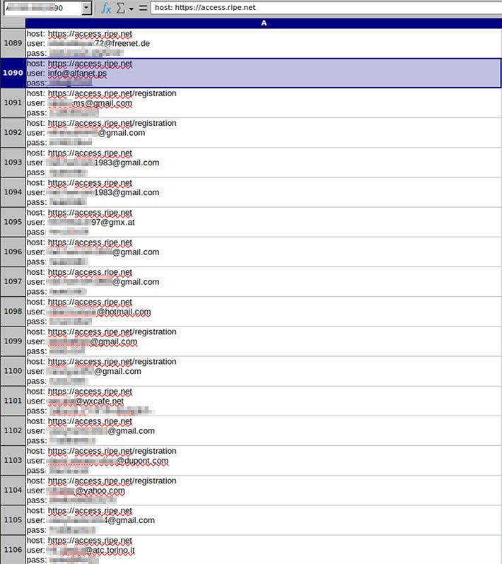 RIPE accounts for sale on cybercrime forums