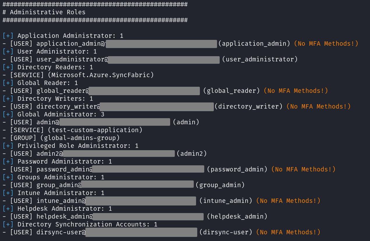 CLI output of AzurEnum tool