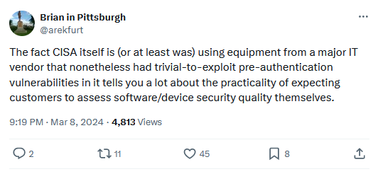 Tweet from Brian in Pittsburgh