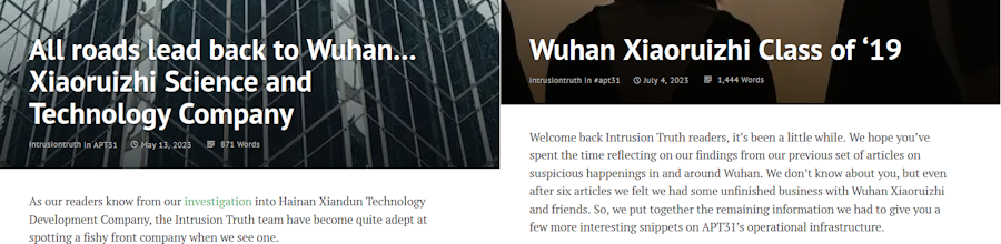 Screen grabs of the IntrustionTruth reports