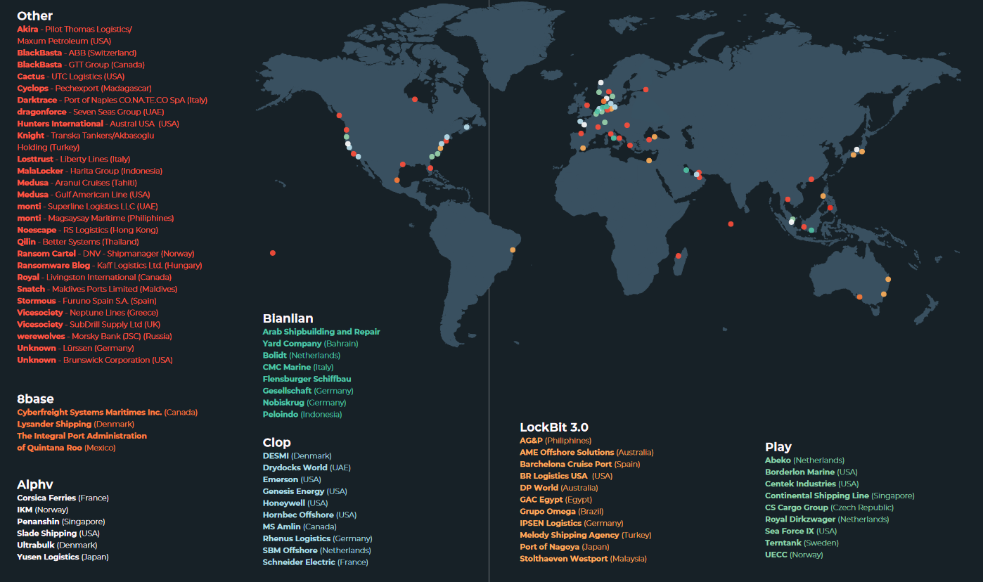Ransomware attacks on maritime companies