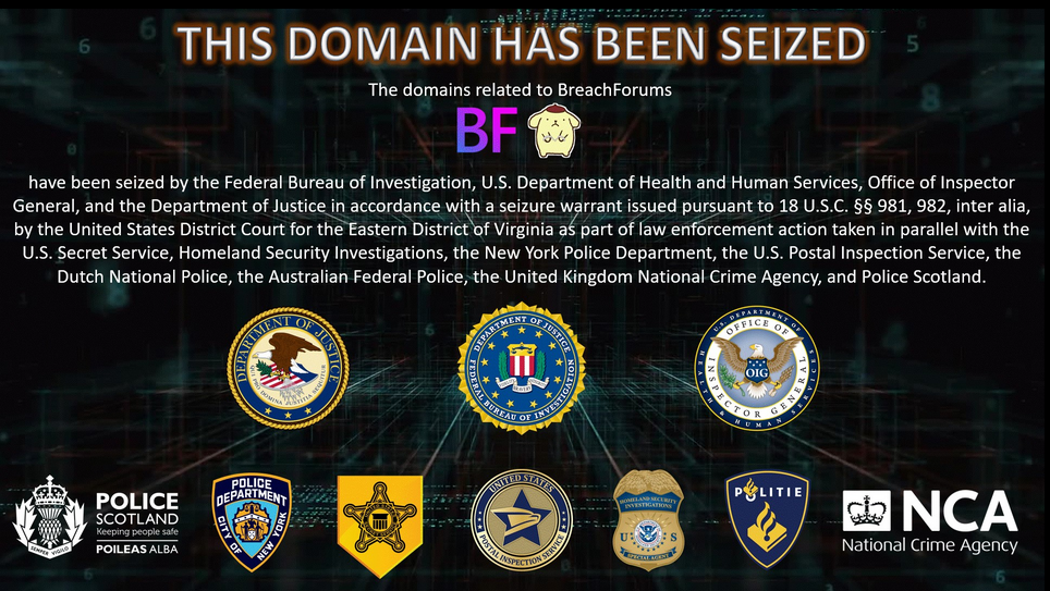 Seizure banner on the PasteHub website