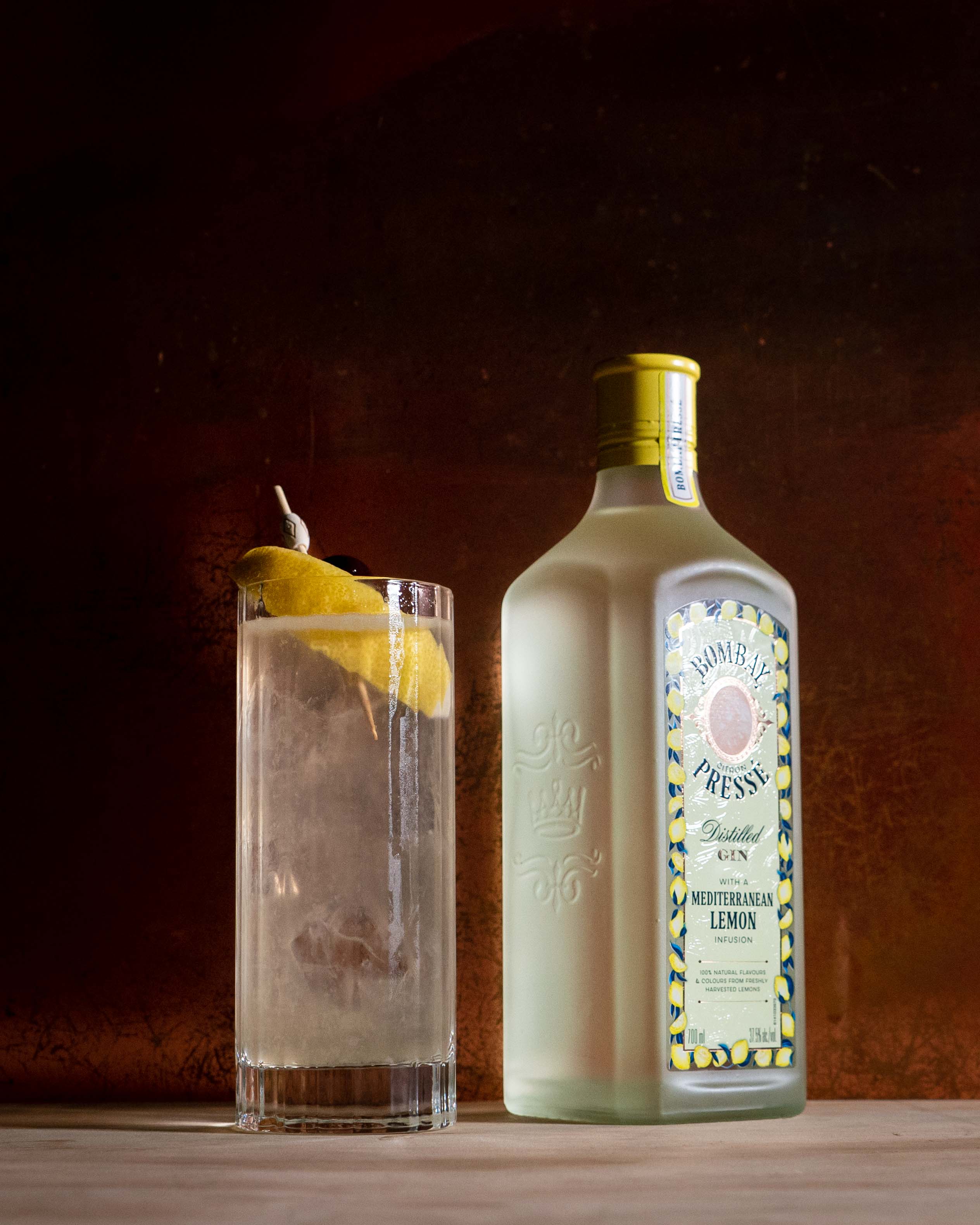 The Ultimate Tom Collins with Bombay Citron Pressé. Photo: Boothby