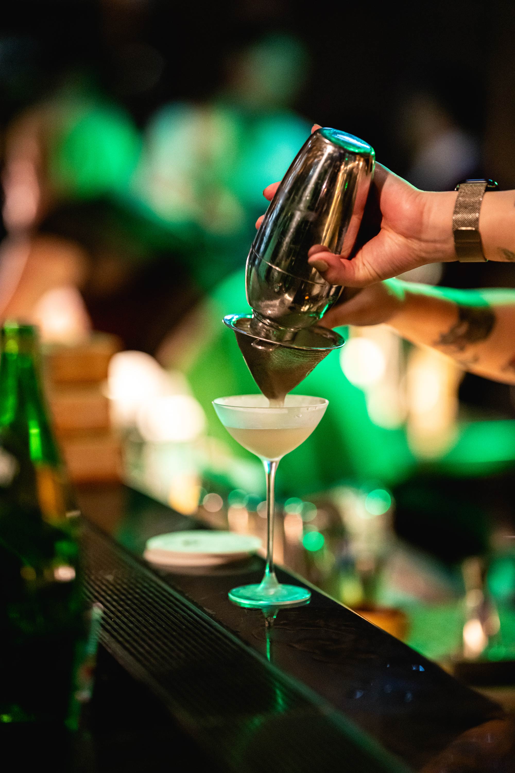 Straining the Tea Sea cocktail. Photo: Supplied