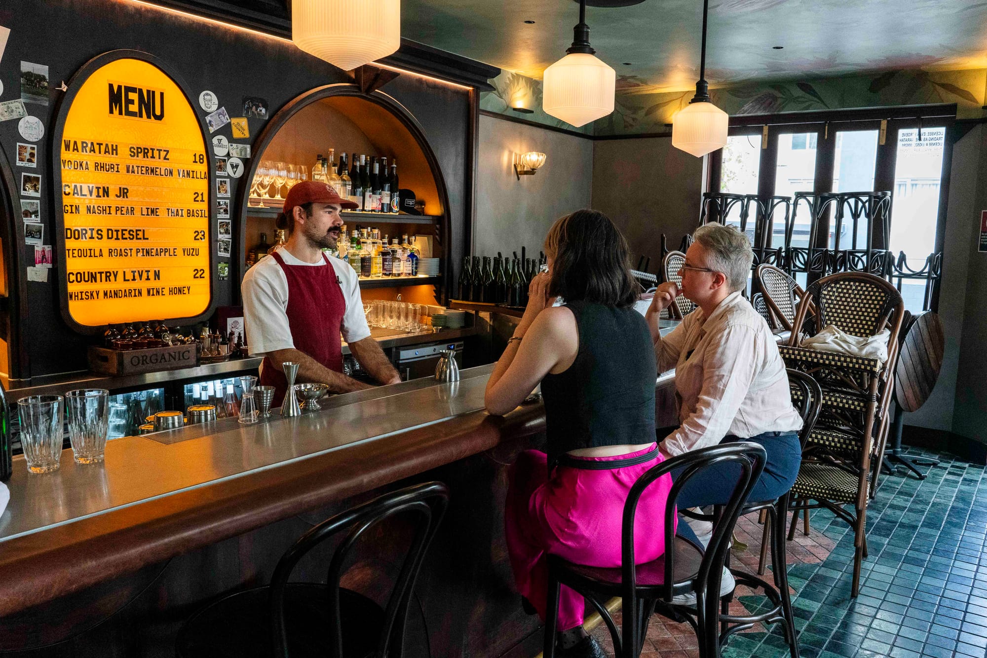 Tom Opie at The Waratah with Kelsey Smith and Kate McGraw. Photo: Boothby