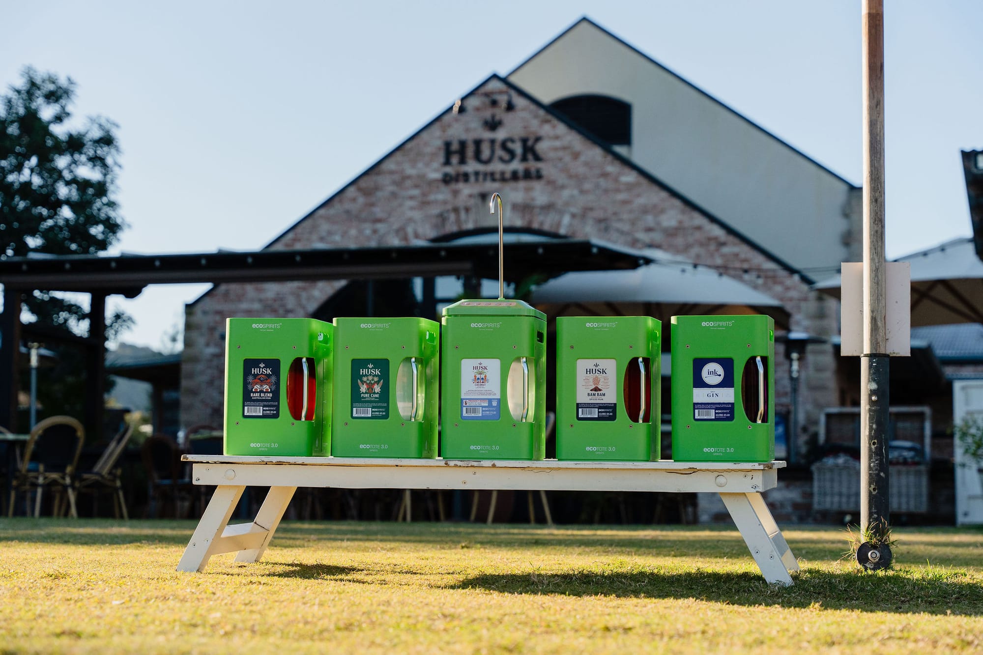 Husk Distillers and Ink Gin in ecoSPIRITS format. Photo: Supplied