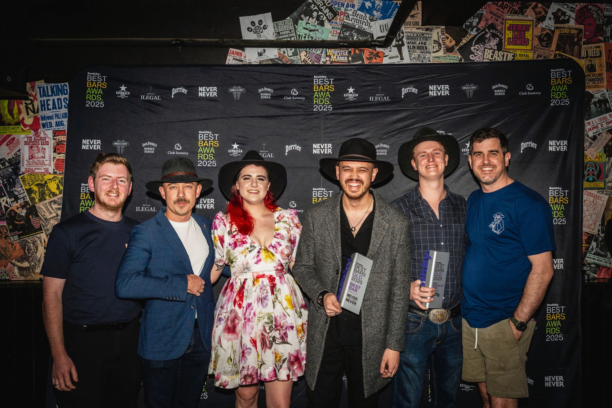The Frog's Hollow Saloon team with Never Never ambassador, Liam Murphy. Photo: Christopher Pearce/Bartenders' Weekender