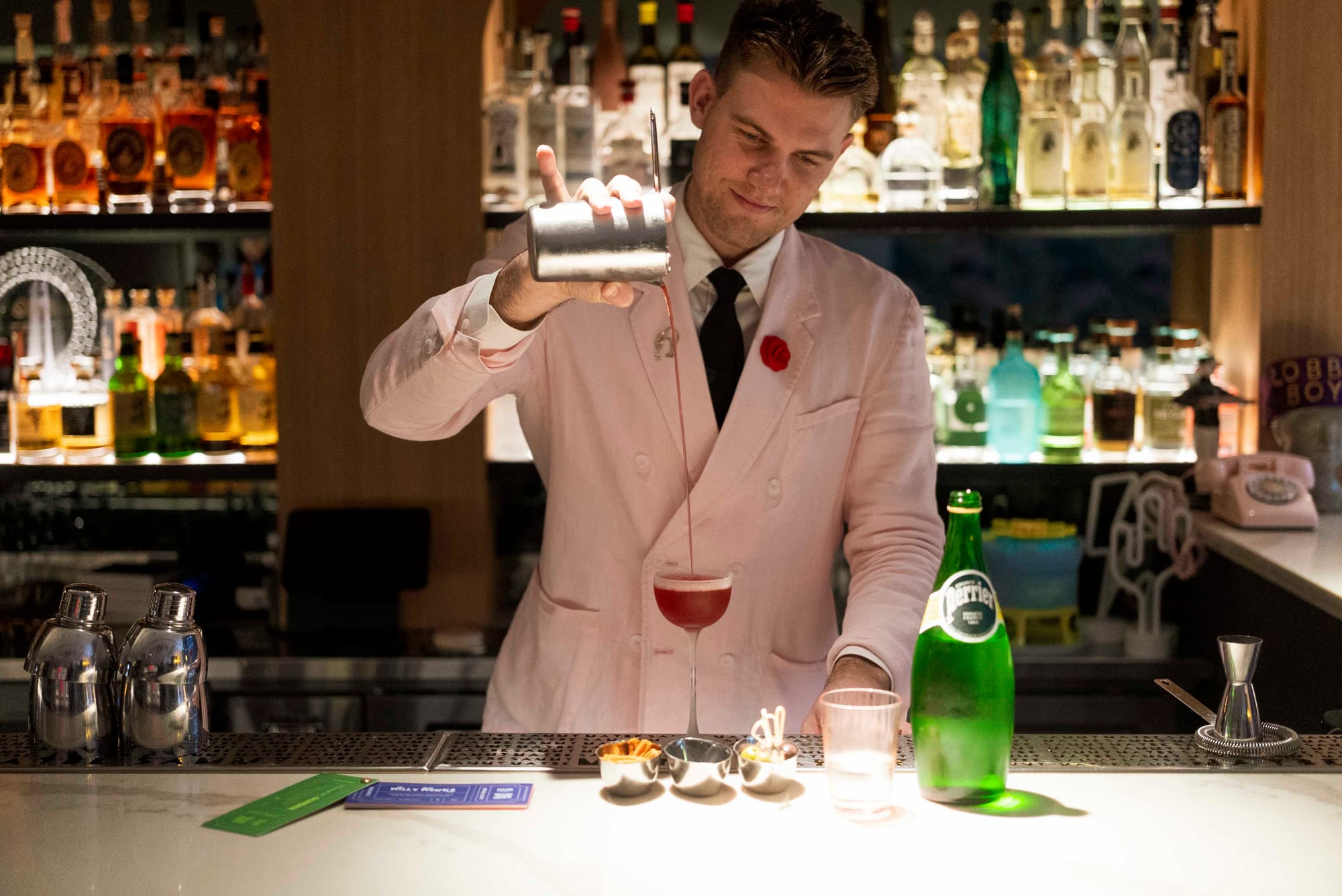 Hunter Gregory pours their the Willy Wonka from their new list. Photo: Boothby