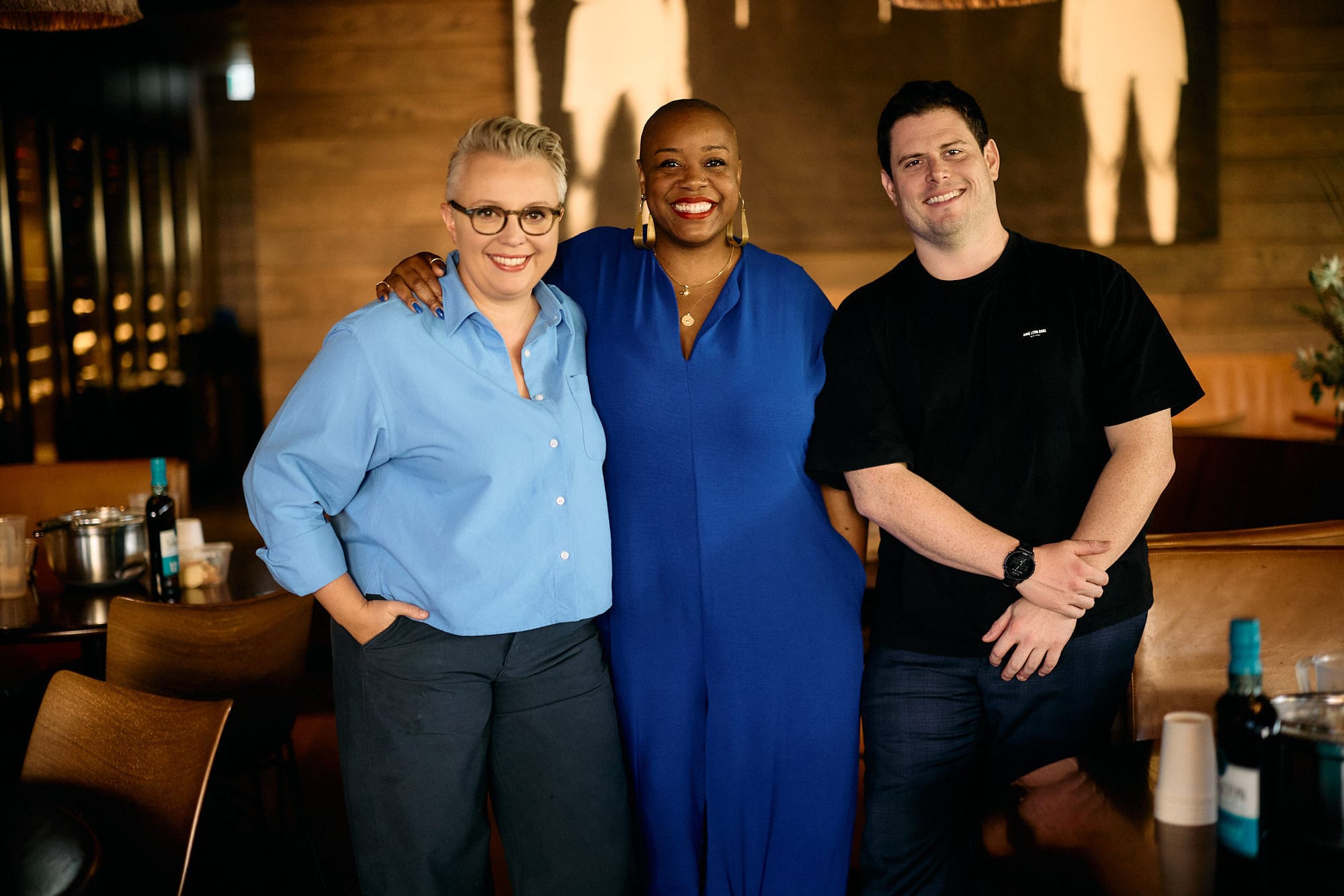 Diageo’s Head of Advocacy, Kate McGraw, Tiffanie Barriere, and 2025 Australian World Class Bartender of the Year James Irvine. Photo: Supplied