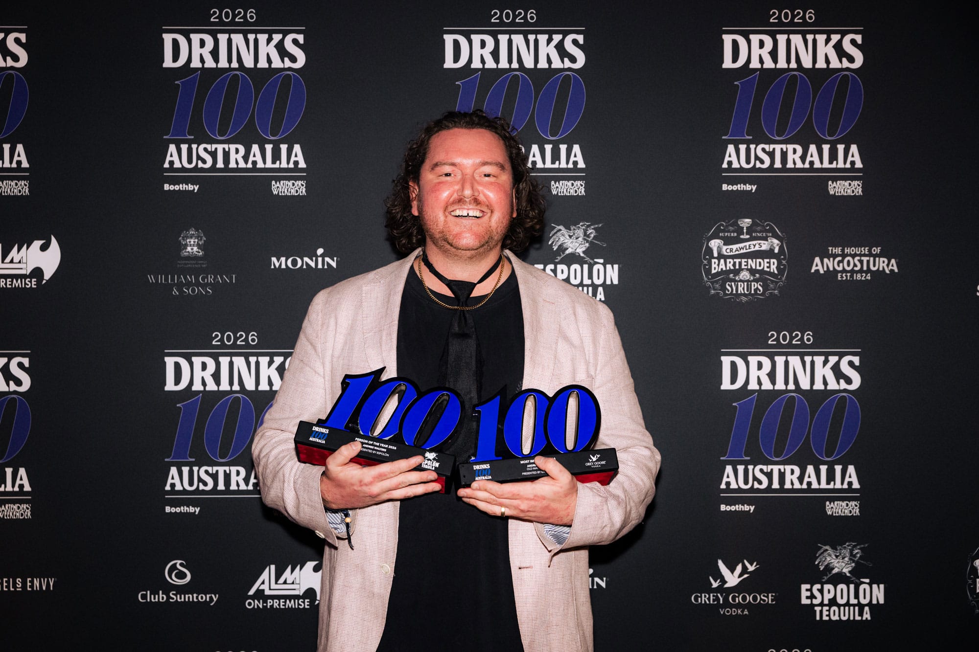 Dre picked up both the Most Impactful and Person of the Year awards at the Drinks 100 Australia.