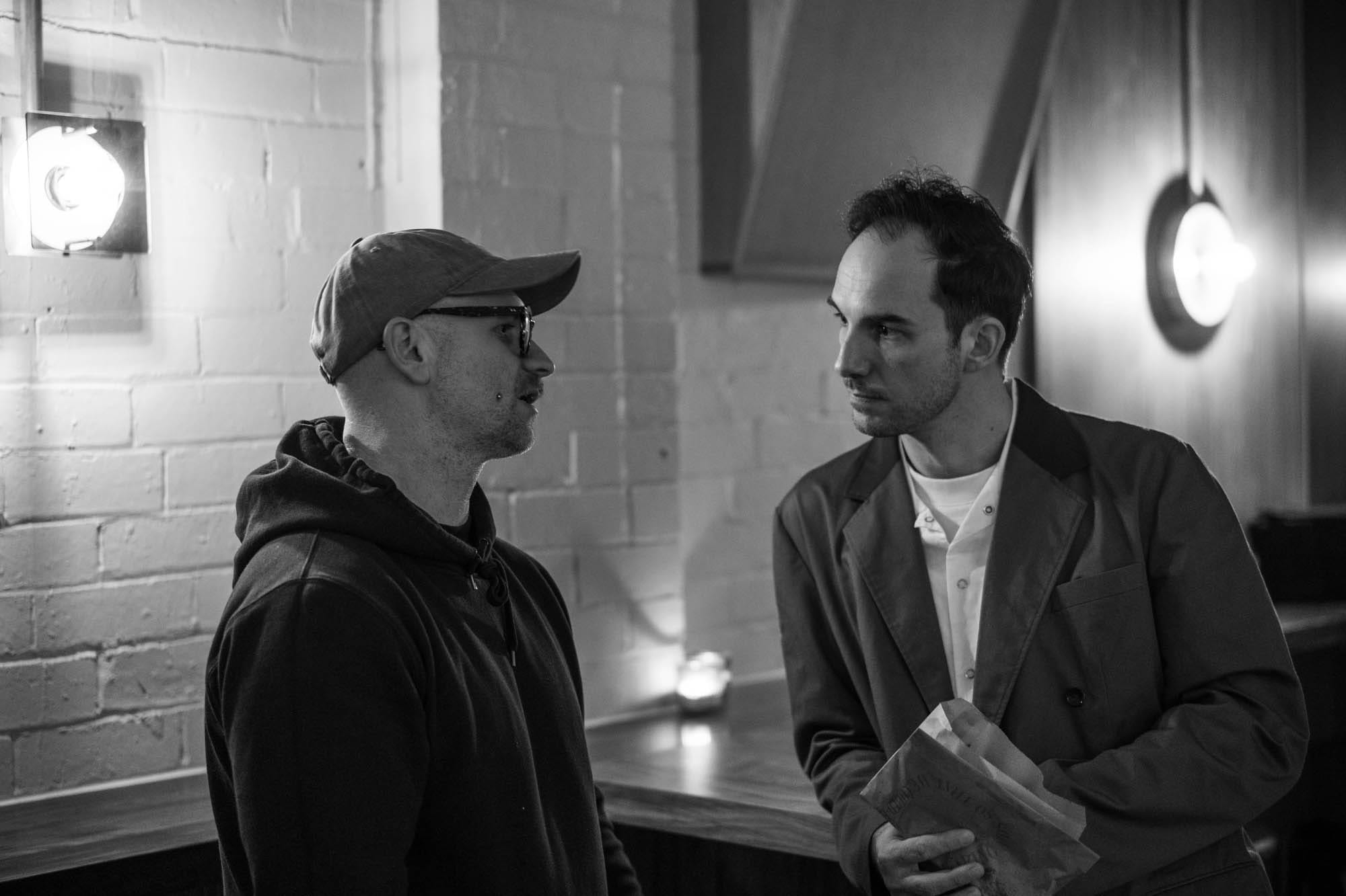 Rob LIbecans (Three Horses) talks to Bastien Ciocca. Photo: Fred Siggins