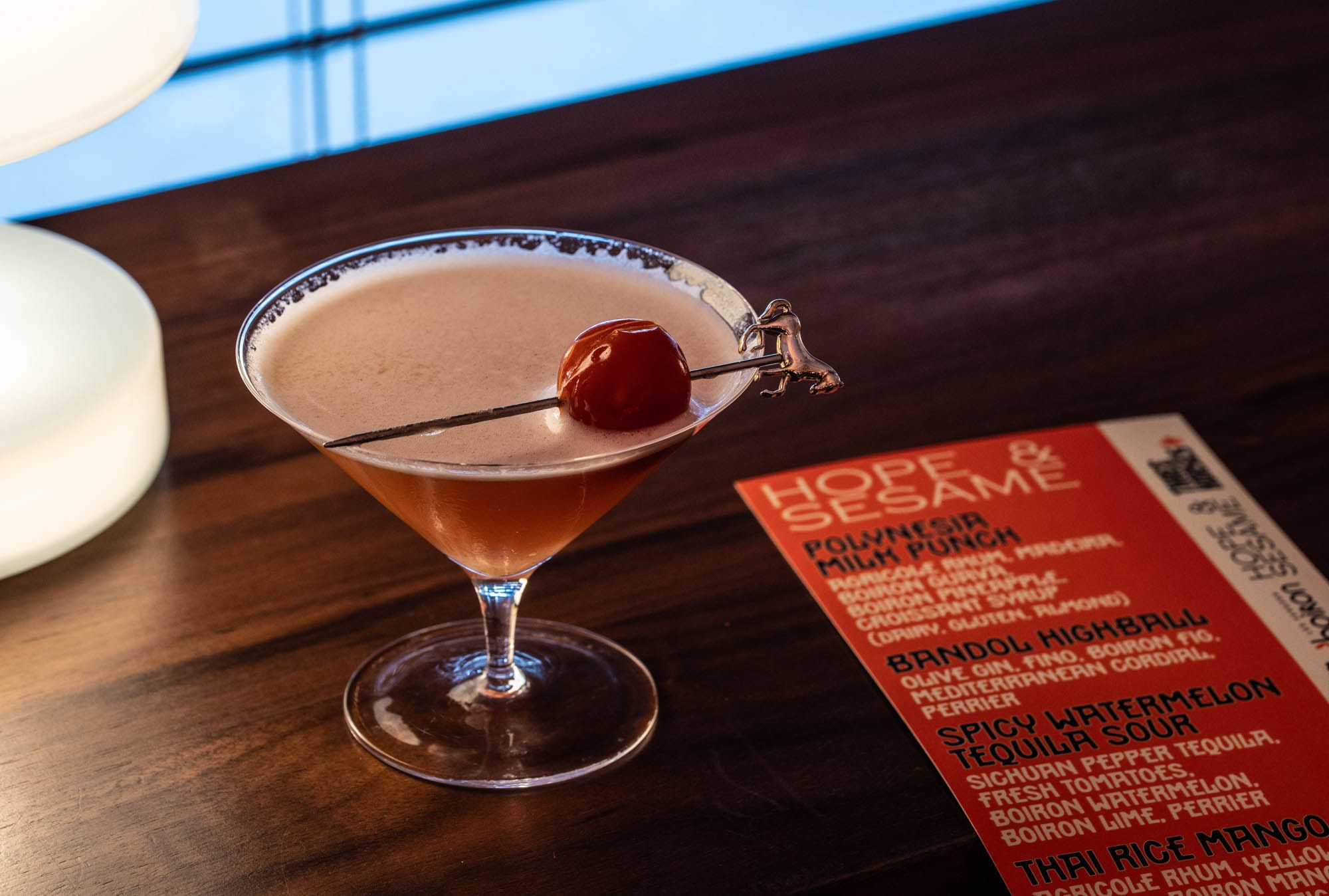 The Spicy Watermelon Tequila Sour from Hope & Sesame co-owner Bastien Ciocca. Photo: Fred Siggins