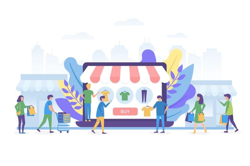 Customers shpoping illustration