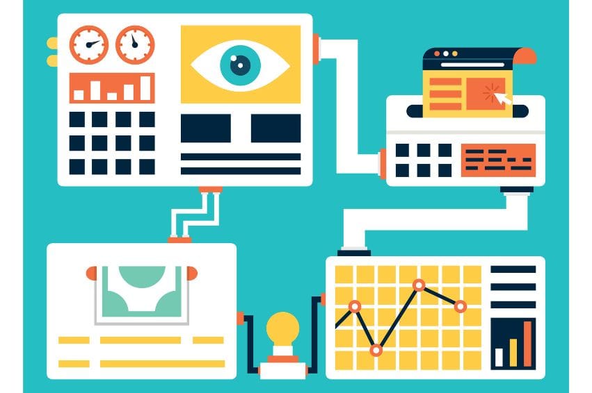 Vector concept of conversion rate optimization process