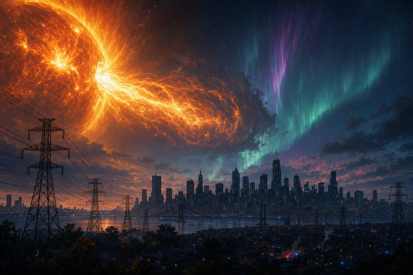 Una tempesta solare può rendere inoperativi (ma non bruciati) elettricità ed elettronica per ~72 ore
