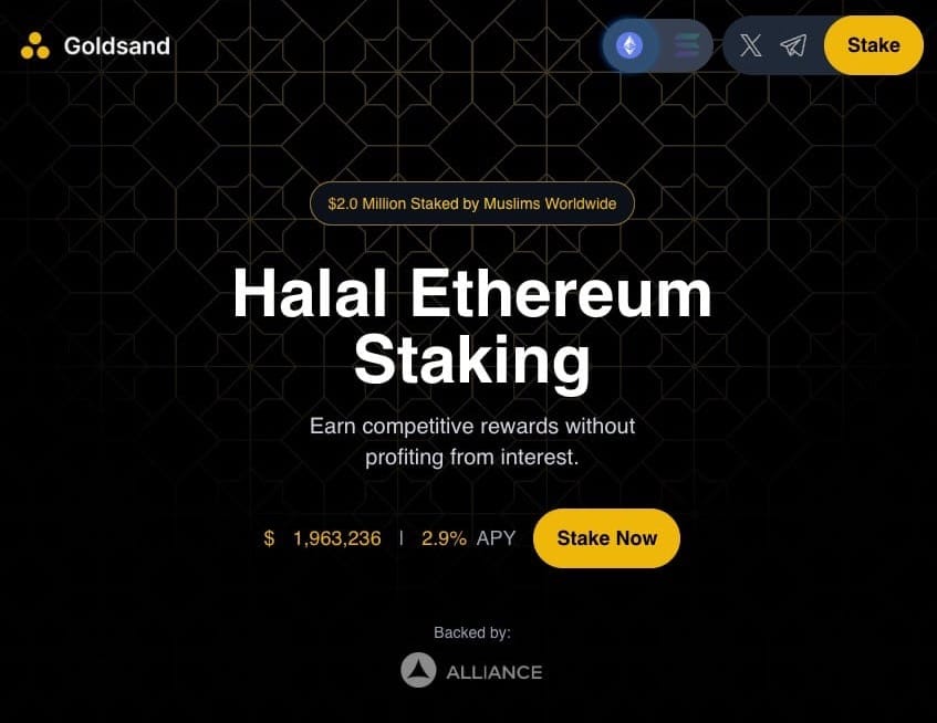 Goldsand Ethereum Staking, with $2 Million in TVL and up to 2.9% APY, is being improved and relaunched for V2.